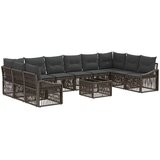 vidaXL Vrtna sedežna garnitura 11 pcs Siva poli ratan - - Siva - 84.452 - 55 x 55 x 37 cm - 2025--Uvoz_3 | Shoptok.si