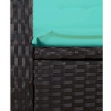  Vrtni naslonjač s jastucima crni od poliratana - Crna 105 x 59 x 93 cm 1 1 | shoptok.hr