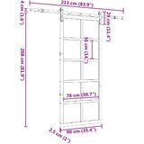  Klizna vrata Prirodna 90 x 208 cm Masivna borovina | shoptok.hr