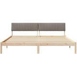 Okvir kreveta Smeđa i taupe 200 x 200 cm Masivna borovina | shoptok.hr