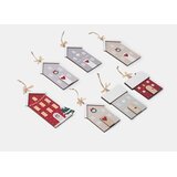 Sinsay Set drvenih visećih božićnih dekoracija u obliku kućica 7 pack Slike