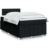 vidaXL Krevet box spring s madracem crni 120 x 190 cm od tkanine | shoptok.hr