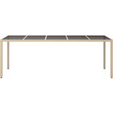  Vrtni stol bež 250x100x75 cm od kaljenog stakla i poliratana | shoptok.hr