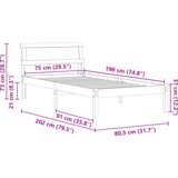  Krevetna konstrukcija Voštano smeđa 75 x 190 cm Borova drva | shoptok.hr