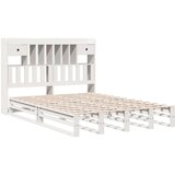 vidaXL Krevet s regalom z knjige bez madraca bijeli 140x200cm borovina | shoptok.hr