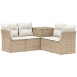  Set sofe 5 kom. Bež i krem bijela Poli Rattan i čelik | shoptok.hr