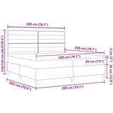  Postelja z box springom z vzmetnico in LED Bež 200x200 cm Tkanina, (22080978) | Shoptok.si