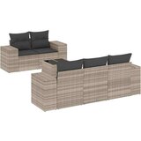  6-dijelni set vrtnih sofa od poliratana s jastucima svjetlosivi | shoptok.hr