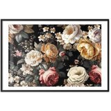  Plakat Colorful Flowers on a Black Background 60x40 Crni okvir s margom | shoptok.hr