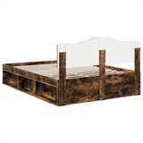  Konstrukcija postelje z vzglavjem Dimljeni oreh 150 x 200 cm, (5000102551) | Shoptok.si