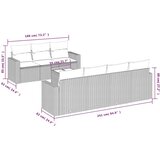 vidaXL 8-dijelni set vrtnih sofa od poliratana s jastucima svjetlosivi | shoptok.hr