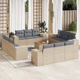 Maison Chic Seti vrtnega pohištva - Vrtna garnitura - Vrtni pohištvo set 13-delna z blazinami bež poli ratan, (21810337) | Shoptok.si