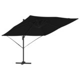 vidaXL Kantilever Roma dežnik Črna 286x285x265 cm Aluminij | Shoptok.si