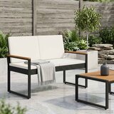  Vanjska klupa Crna i krem-bijela 107 x 61 x 80 cm poliratan | shoptok.hr
