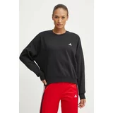 Adidas Pulover Essentials ženski, črna barva, IX7940