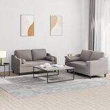  2-dijelni set sofa s jastucima smeđesivi od tkanine Cijene
