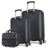 Set kofera 1482, 3 dijela, Crni