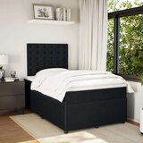 vidaXL Krevet box spring s madracem crni 120 x 190 cm baršunasti | shoptok.hr
