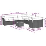  11-dijelni set vrtnih sofa od poliratana s jastucima sivi | shoptok.hr