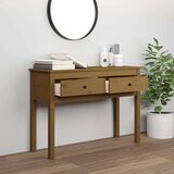  Konzolna mizica medeno rjava 100x35x75 cm trdna borovina, (20712464) | Shoptok.si