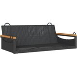  Klupa za ljuljanje crna 109 x 62 x 40 cm od poliratana | Eponuda.com