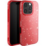 Avizar Ohišje z bleščicami za iPhone 16 Pro Max Odporen na udarce Glitter, Rdeča, (5000014617) | Shoptok.si