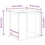 vidaXL Stolić za kavu bijeli 32x32x30 cm od konstruiranog drva | shoptok.hr