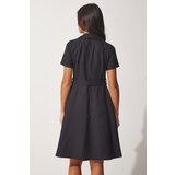  Women's Black Belted Woven Shirt Dress | Eponuda.ba