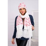 Kesi Women's set with scarf Anika K304 ecru + raspberry | Shoptok.si