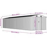  Vrtno spremište smeđe 257 x 990 x 181 cm od pocinčanog čelika | shoptok.hr