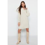 Trendyol Stone Mini Knitwear Zipper Dress | Shoptok.si