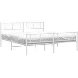  Metalni okvir kreveta uzglavlje i podnožje bijeli 183x213 cm | Eponuda.ba