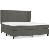 vidaXL Box spring postelja z vzmetnico temno siva 160x200 cm žamet, (20790044) Cene
