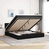 vidaXL Otomanski posteljni okvir z vzmetnicami črn 200x200cm žamet | Shoptok.si