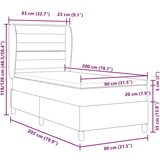  Podna opruga s madracem Tamno siva 90x190 cm Krema 80 x 200 cm | shoptok.hr