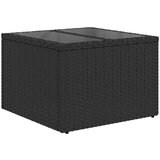 vidaXL Vrtna garnitura - 7-dijelni set vrtnih sofa od poliratana s jastucima crni - Crna sa spremištem 7 | shoptok.hr