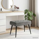  Klupa s gumbastim tkanjem Tamnosiva 60 x 40 x 45 cm Baršun Cijene