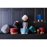 XORA TABURE, kovina, tekstil modra, zlate barve | Shoptok.si