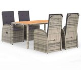  5-dijelni vrtni blagovaonski set sivi od poliratana | shoptok.hr