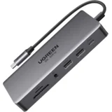 Večnamenski USB-C HUB Ugreen CM681 13-v-1: 2x USB-A 3.2, 2x USB-A 3.0, USB-C 3.2, 2x HDMI, DisplayPort, RJ45, SD/TF, AUX, USB-C PD, (22006952)