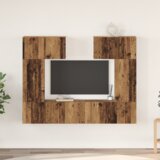 vidaXL Set TV komoda s policom s pohranom s vratima 6 pcs Staro drvo 80 x 30 x 30 cm | shoptok.hr