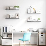  Plutajuće zidne police 4 kom sive 80 x 23,5 x 3,8 cm MDF | shoptok.hr