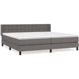  Box spring postelja z vzmetnico siva 200x200 cm umetno usnje, (20788867) | Shoptok.si