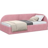 vidaXL Kotna postelja z vzglavjem Roza 100 x 200 cm Žamet | Shoptok.si