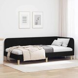 vidaXL Kotna postelja z vzglavjem Črna 100 x 200 cm blago | Shoptok.si