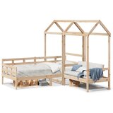 vidaXL Dnevna postelja s streho in klopjo 90x200 cm trdna borovina Cene