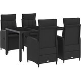 Vanjski set za objedovanje 5 pcs Crna 150 x 90 x 75 cm | shoptok.hr