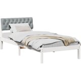  Okvir kreveta s uzglavljem Bijela i svijetlosiva 90 x 200 cm | shoptok.hr