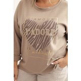 Kesi Włoski Women's Plus Size washed hoodie with a print graphite | shoptok.hr