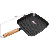 Grill Tava s Drvenom Ručkom Lijevano Željezo 20x20 cm | Eponuda.ba